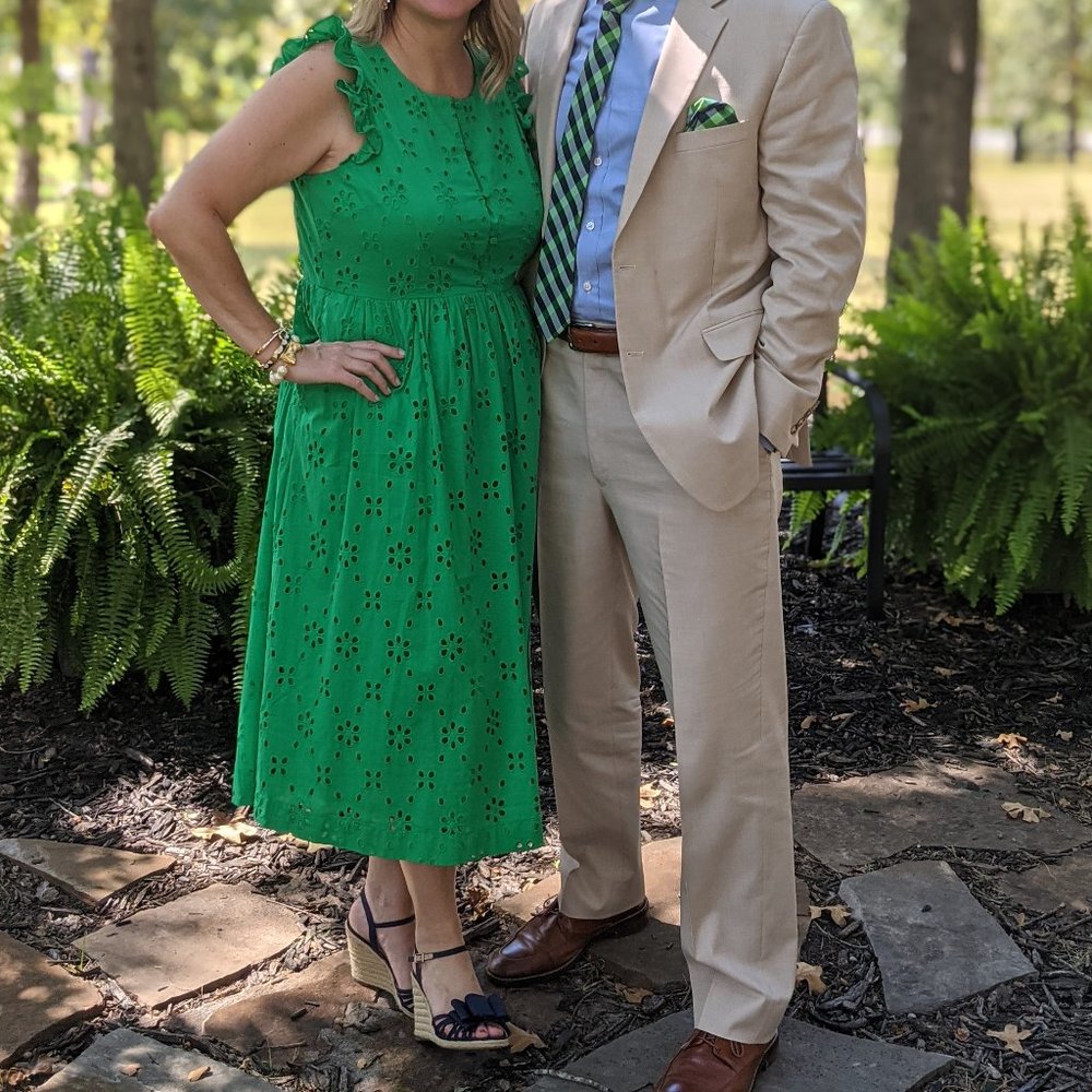 J. Crew Kelly Green Eyelet Dress, Size 12